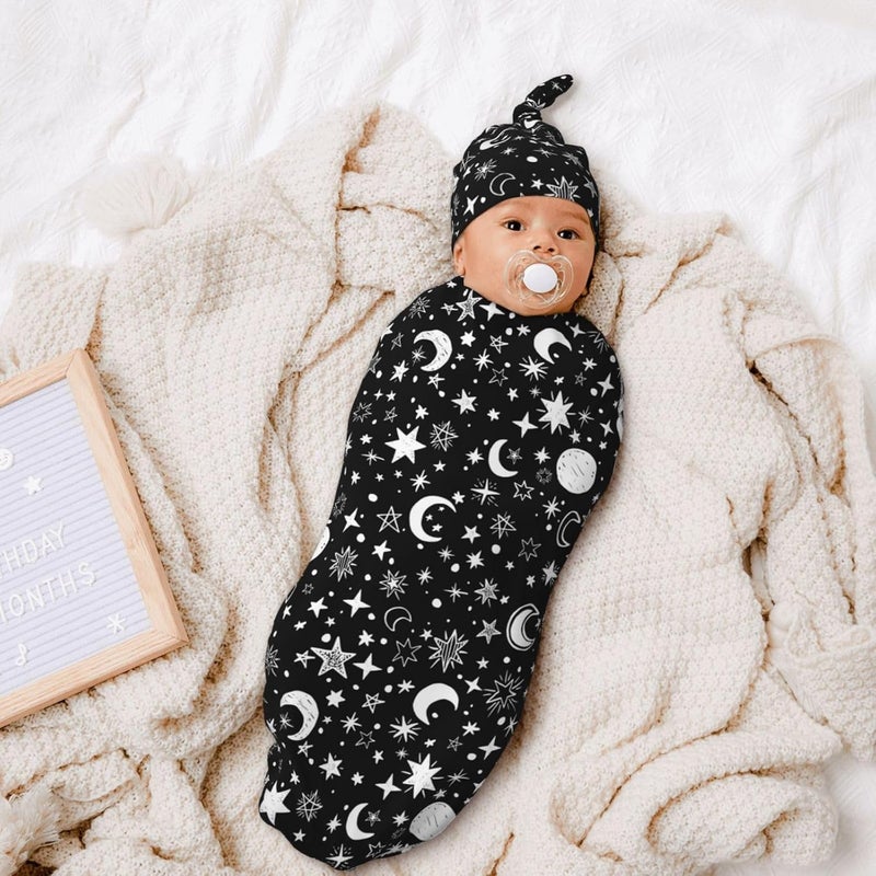 Figtihw Moon and Star Swaddle Blankets Newborn Receiving Blanket Baby Swaddle Wrap Soft Sleeping Sack for Baby Girls Boys - Image 5